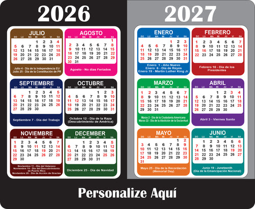 2026-2027 Calendar Mouse Pad with Holidays Non-Slip Rubber Base Desk Mat Office Gift Pick & Promo