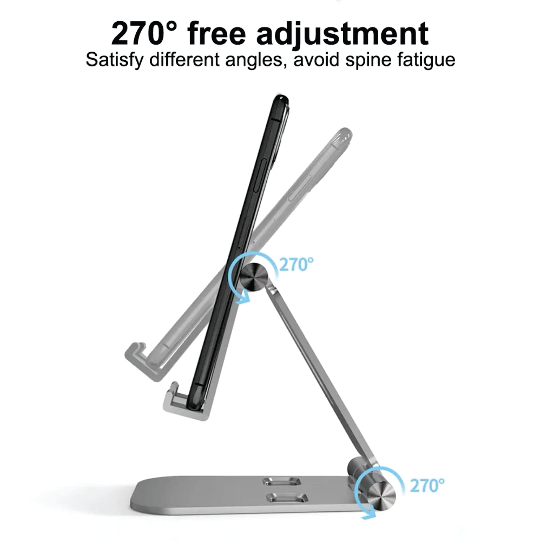 Puerto Rico Souvenirs Phone Stand Folding Dual Axis Aluminum Alloy Stand color Black