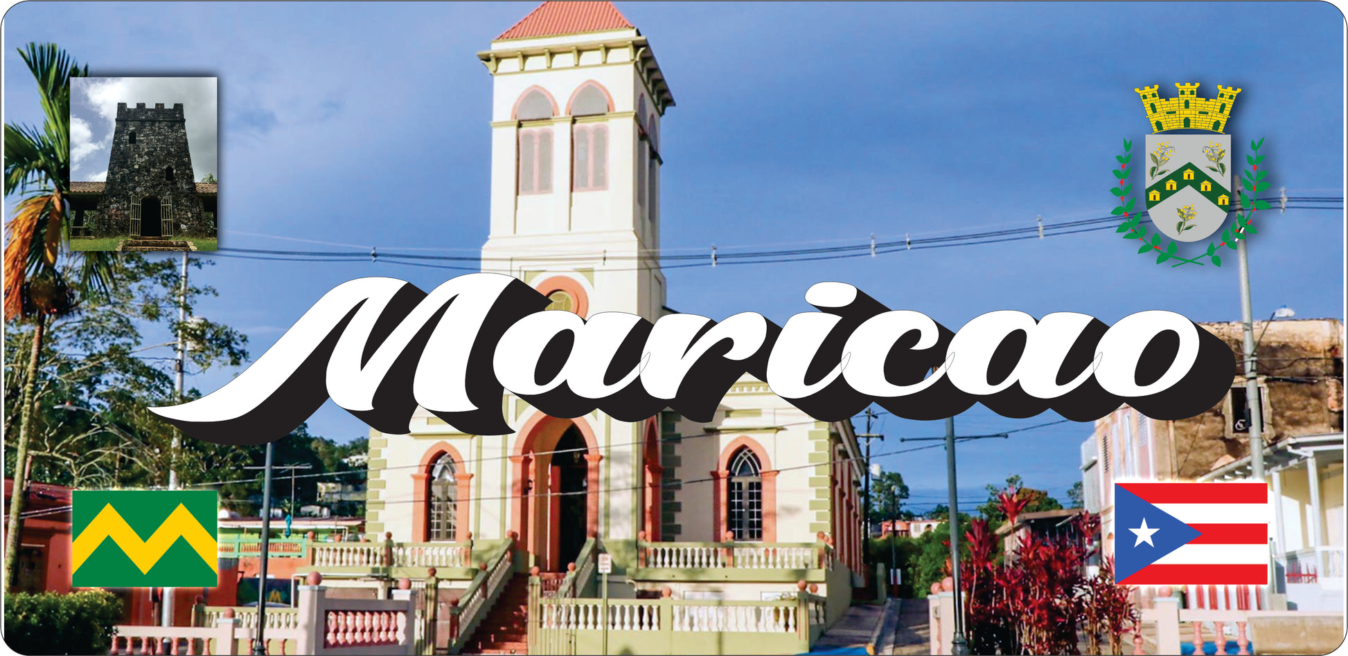 Puerto Rico and 78 Towns License Plate