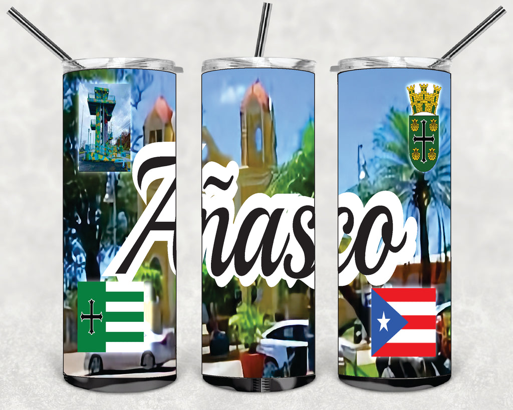 Puerto Rico and 78 Towns Tumbler 20oz Hot and Cold