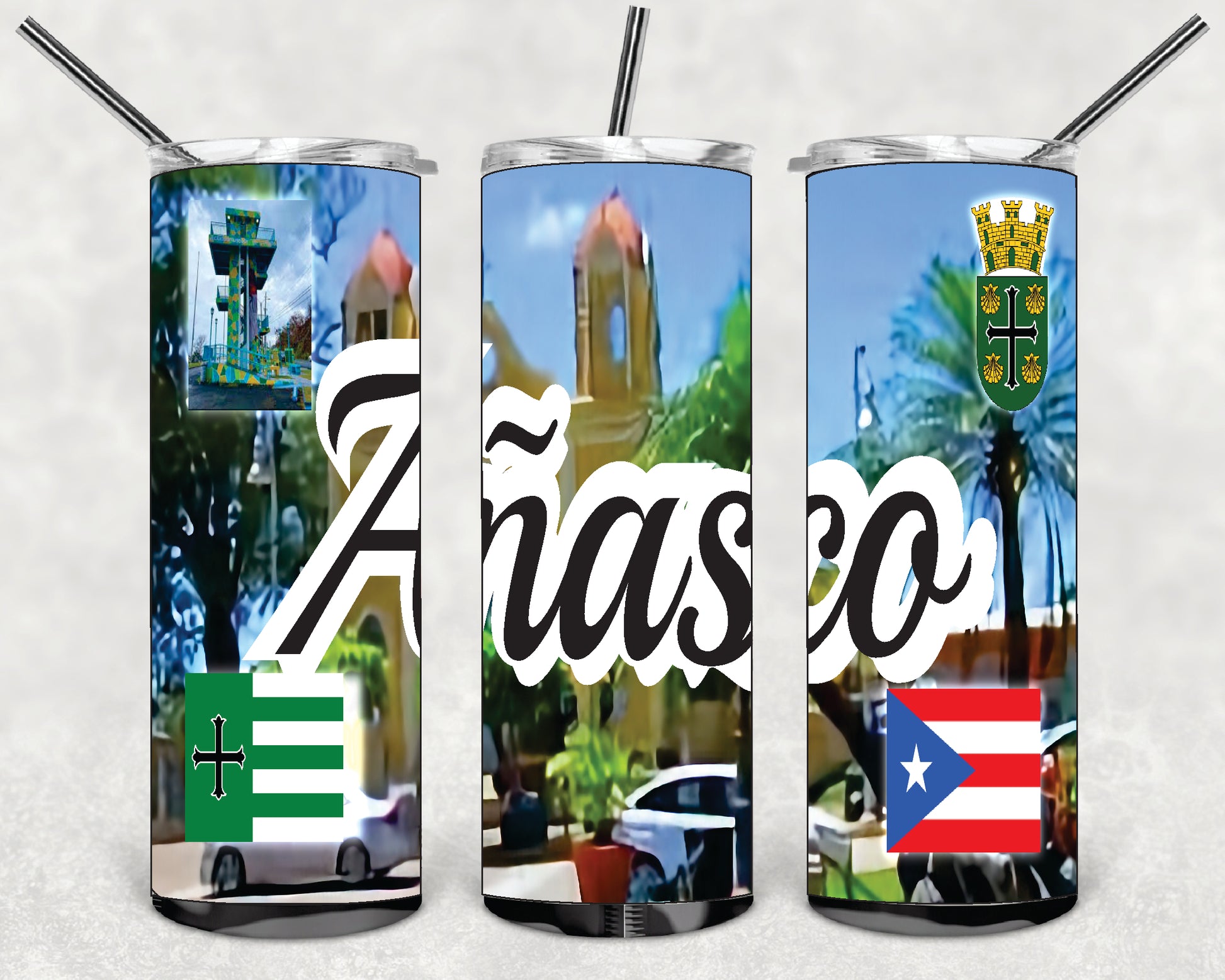 Puerto Rico and 78 Towns Tumbler 20oz Hot and Cold