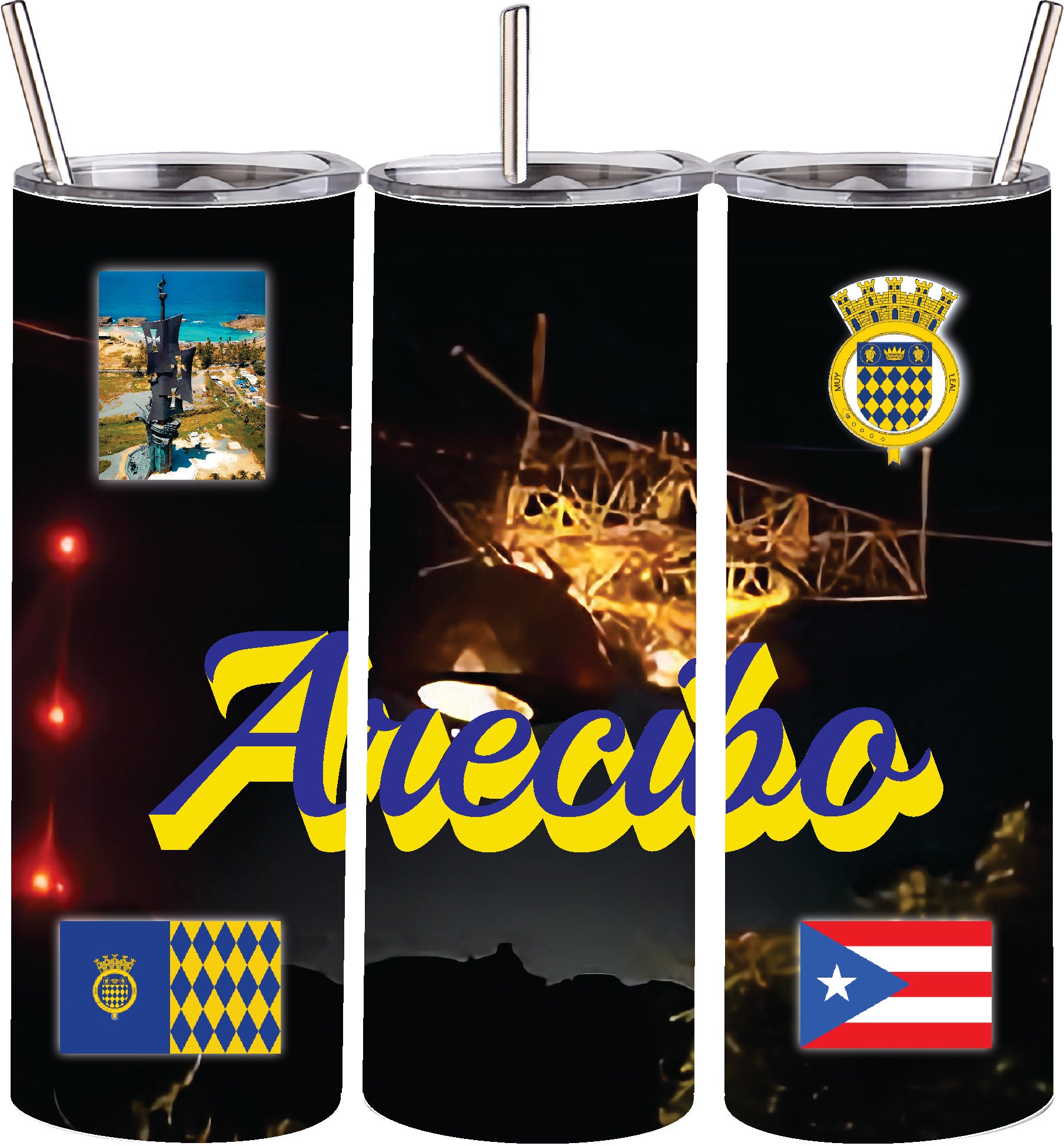 Puerto Rico and 78 Towns Tumbler 20oz Hot and Cold