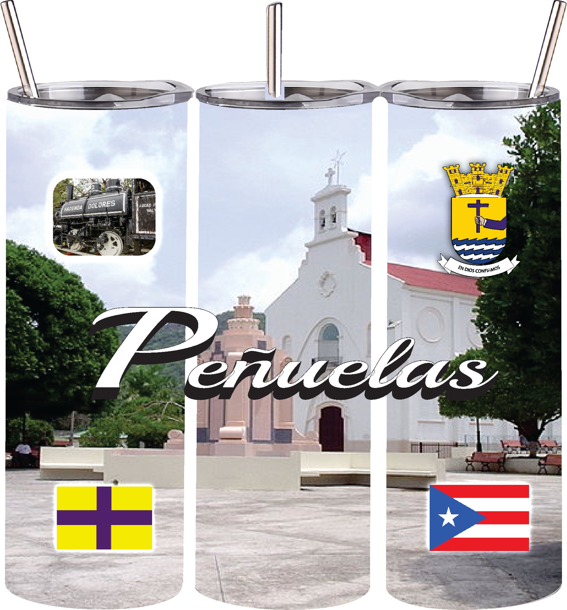 Puerto Rico and 78 Towns Tumbler 20oz Hot and Cold