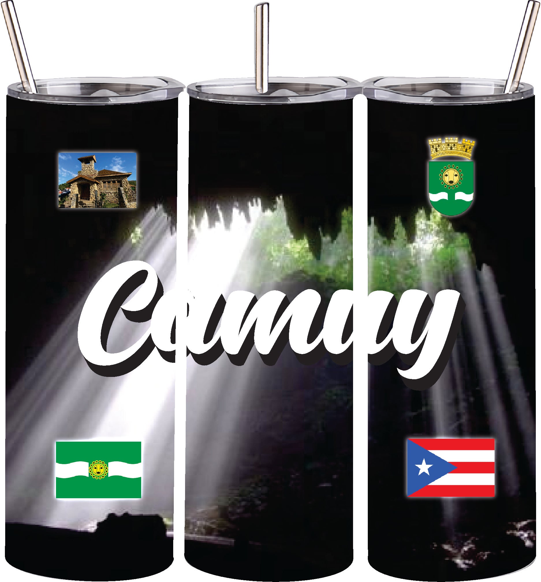 Puerto Rico and 78 Towns Tumbler 20oz Hot and Cold