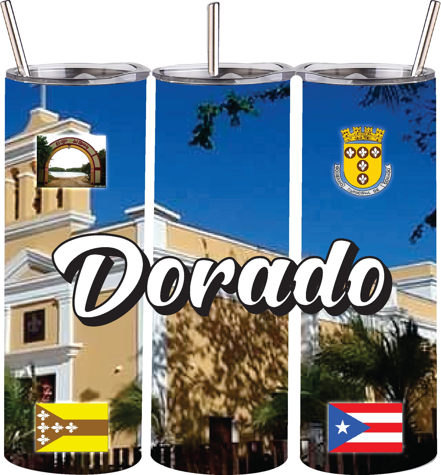 Puerto Rico and 78 Towns Tumbler 20oz Hot and Cold