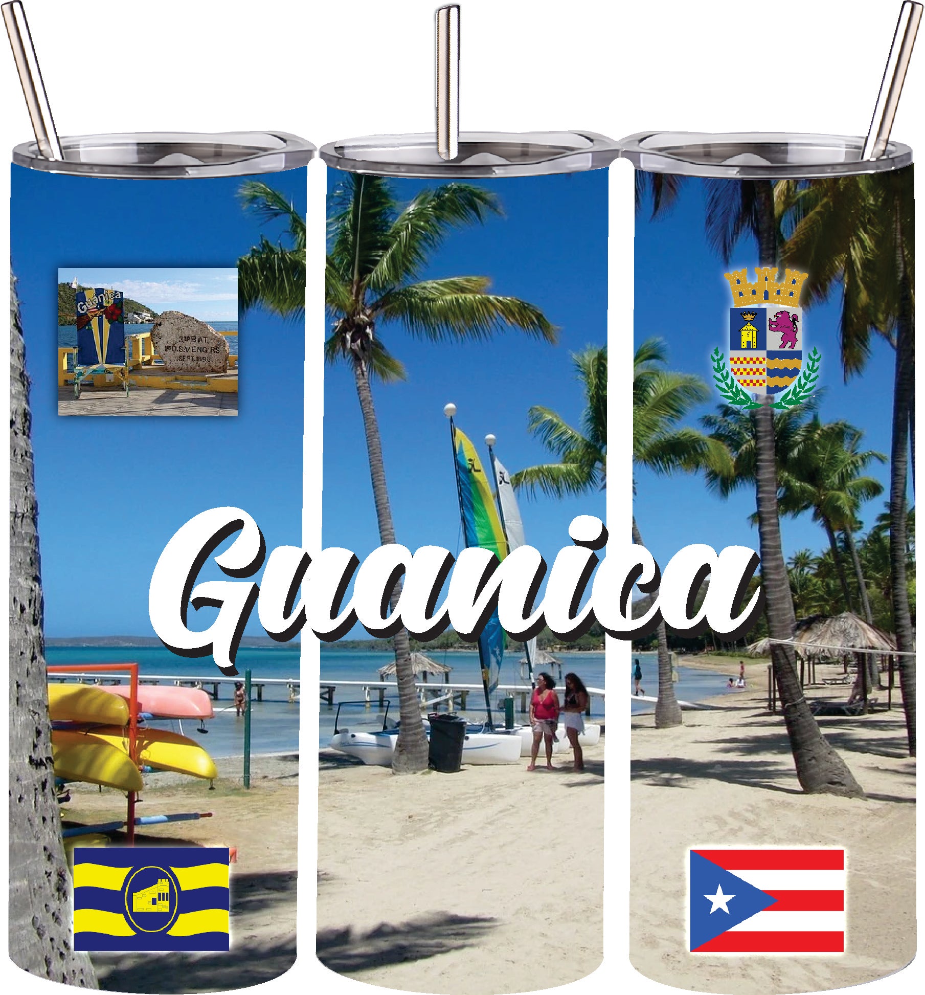 Puerto Rico and 78 Towns Tumbler 20oz Hot and Cold