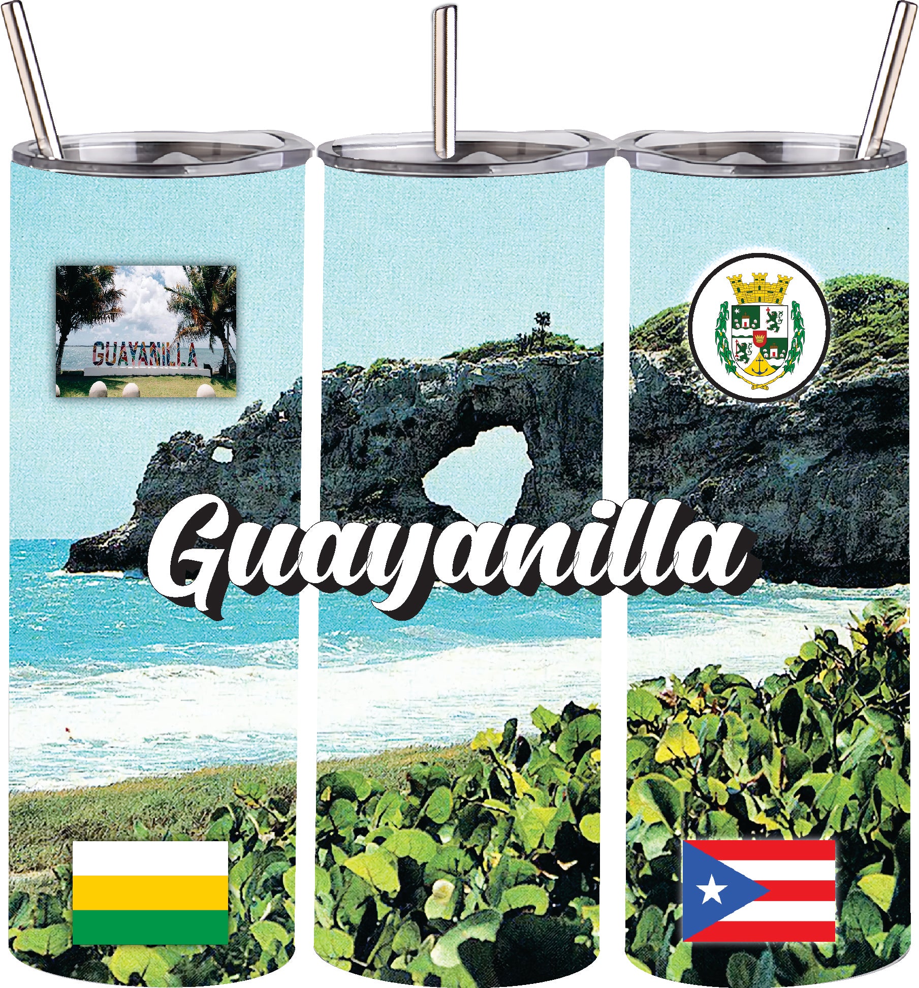 Puerto Rico and 78 Towns Tumbler 20oz Hot and Cold