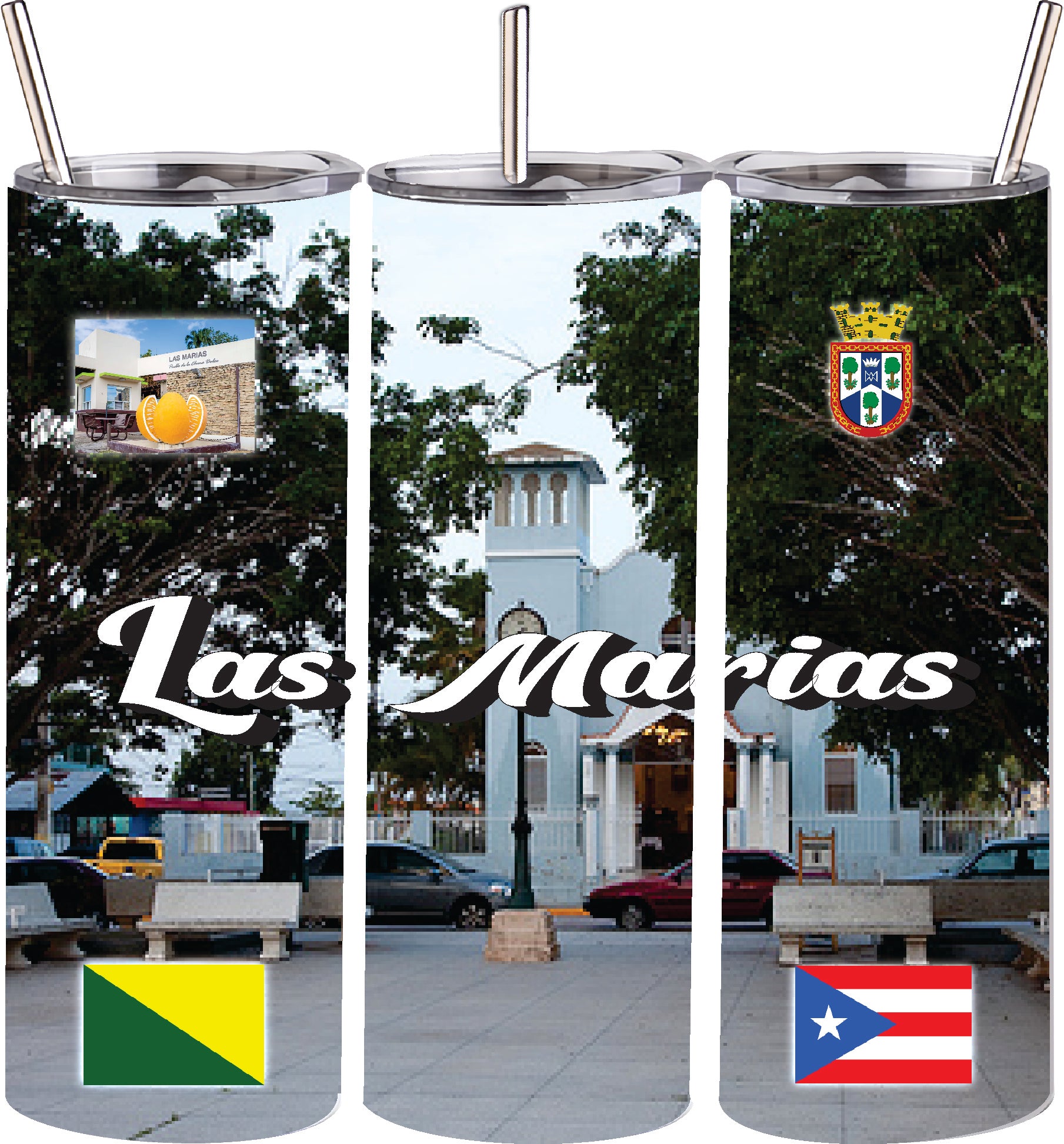 Puerto Rico and 78 Towns Tumbler 20oz Hot and Cold