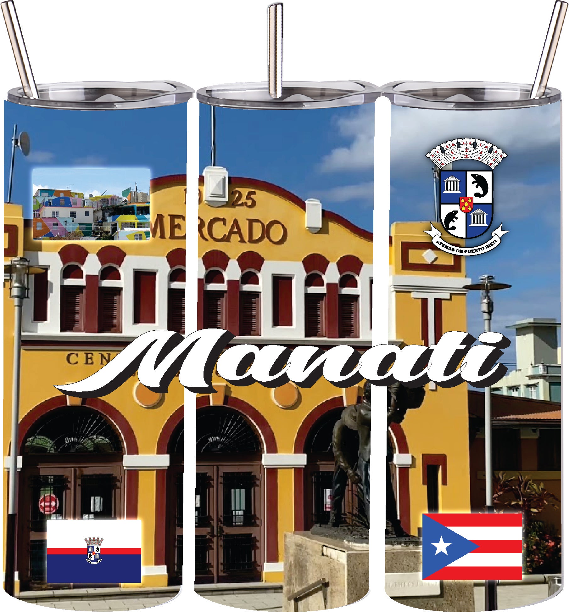 Puerto Rico and 78 Towns Tumbler 20oz Hot and Cold