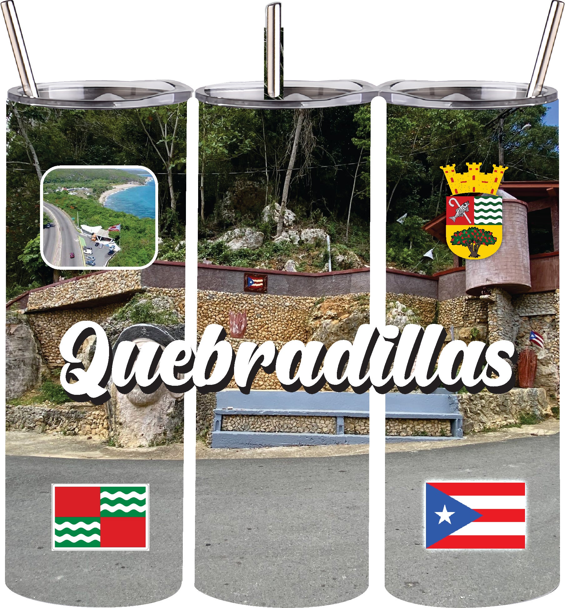 Puerto Rico and 78 Towns Tumbler 20oz Hot and Cold