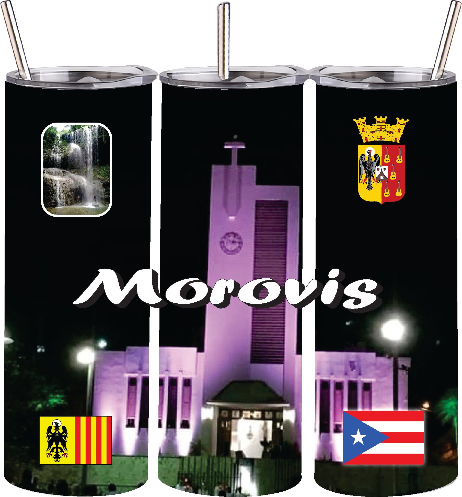 Puerto Rico and 78 Towns Tumbler 20oz Hot and Cold