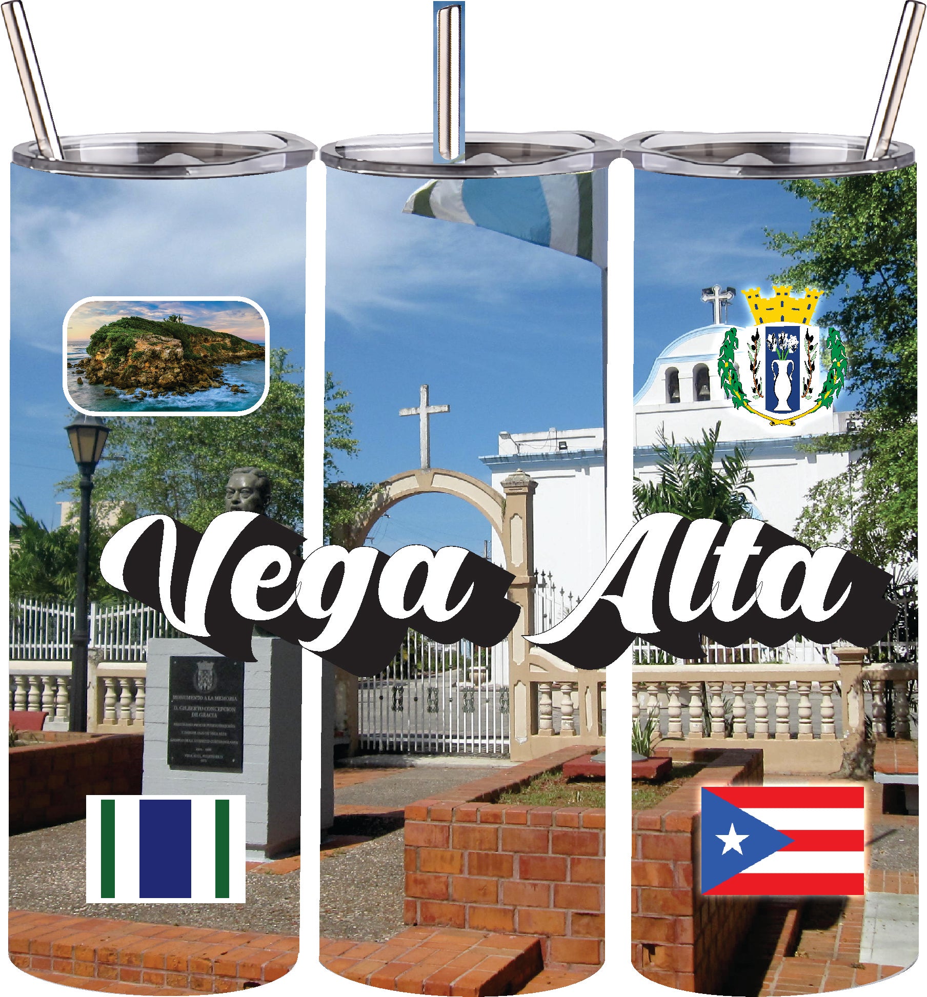 Puerto Rico and 78 Towns Tumbler 20oz Hot and Cold
