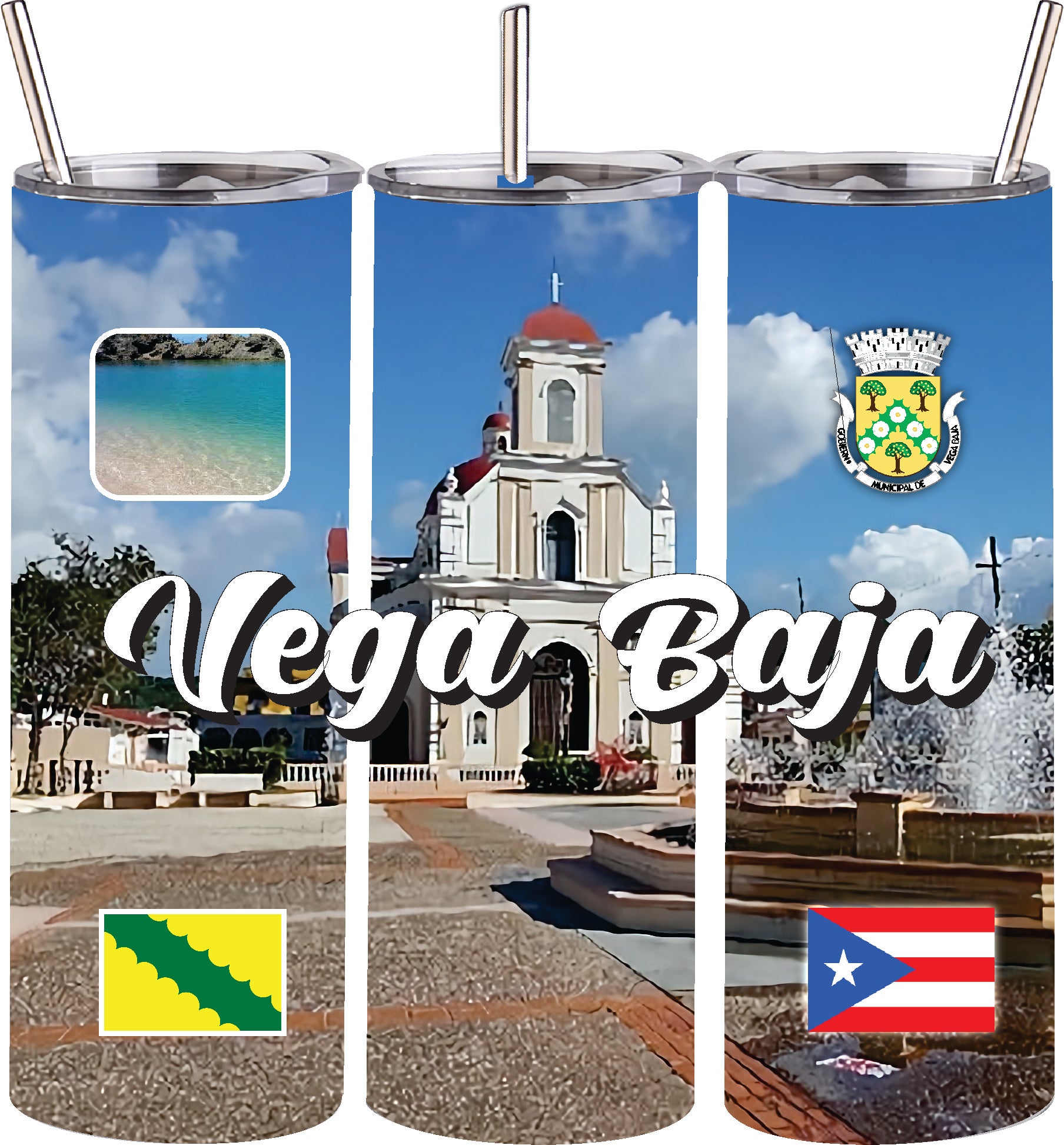 Puerto Rico and 78 Towns Tumbler 20oz Hot and Cold
