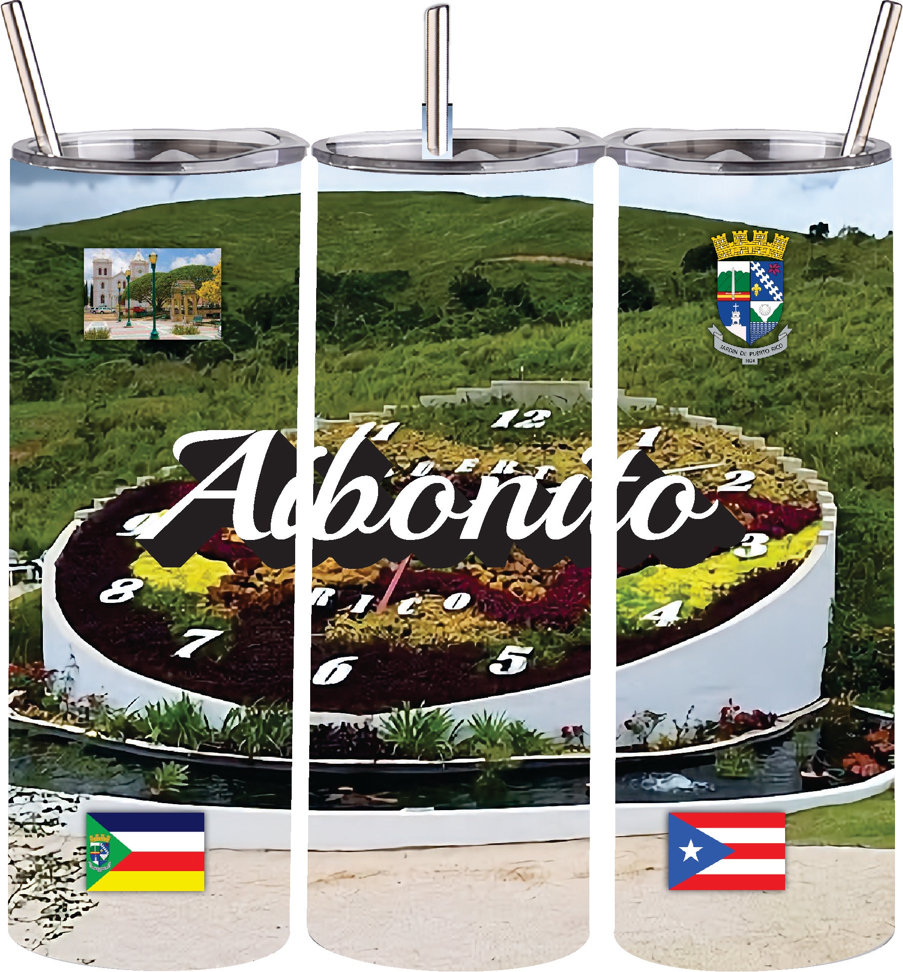 Puerto Rico and 78 Towns Tumbler 20oz Hot and Cold
