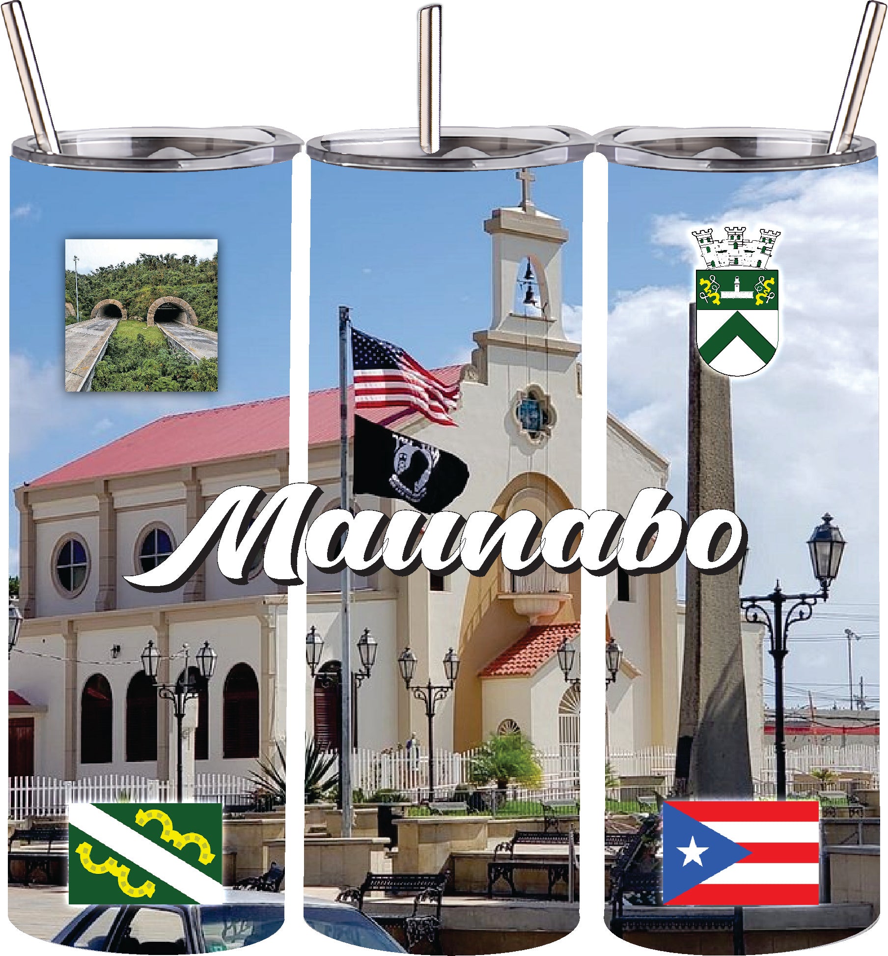 Puerto Rico and 78 Towns Tumbler 20oz Hot and Cold