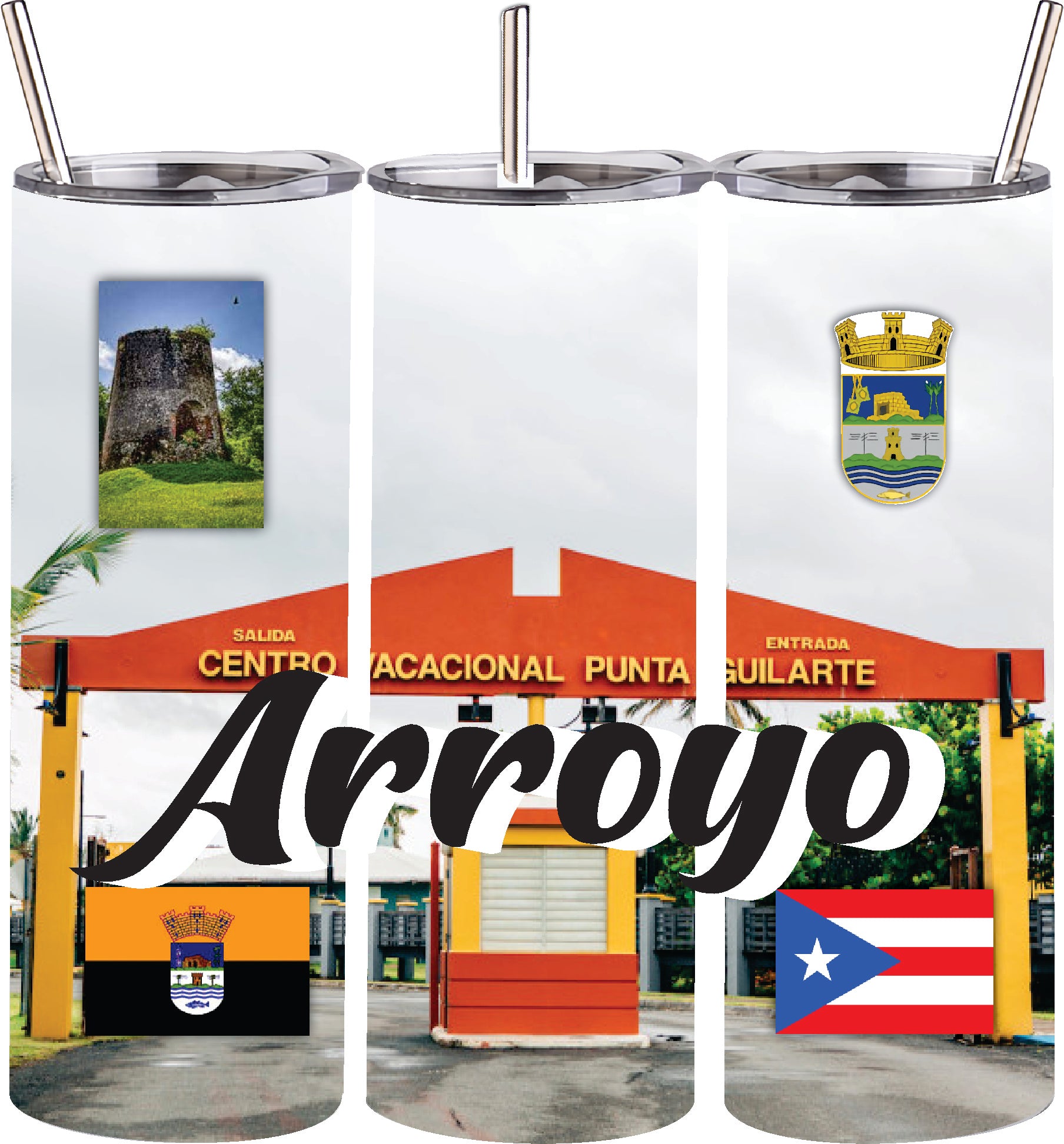 Puerto Rico and 78 Towns Tumbler 20oz Hot and Cold