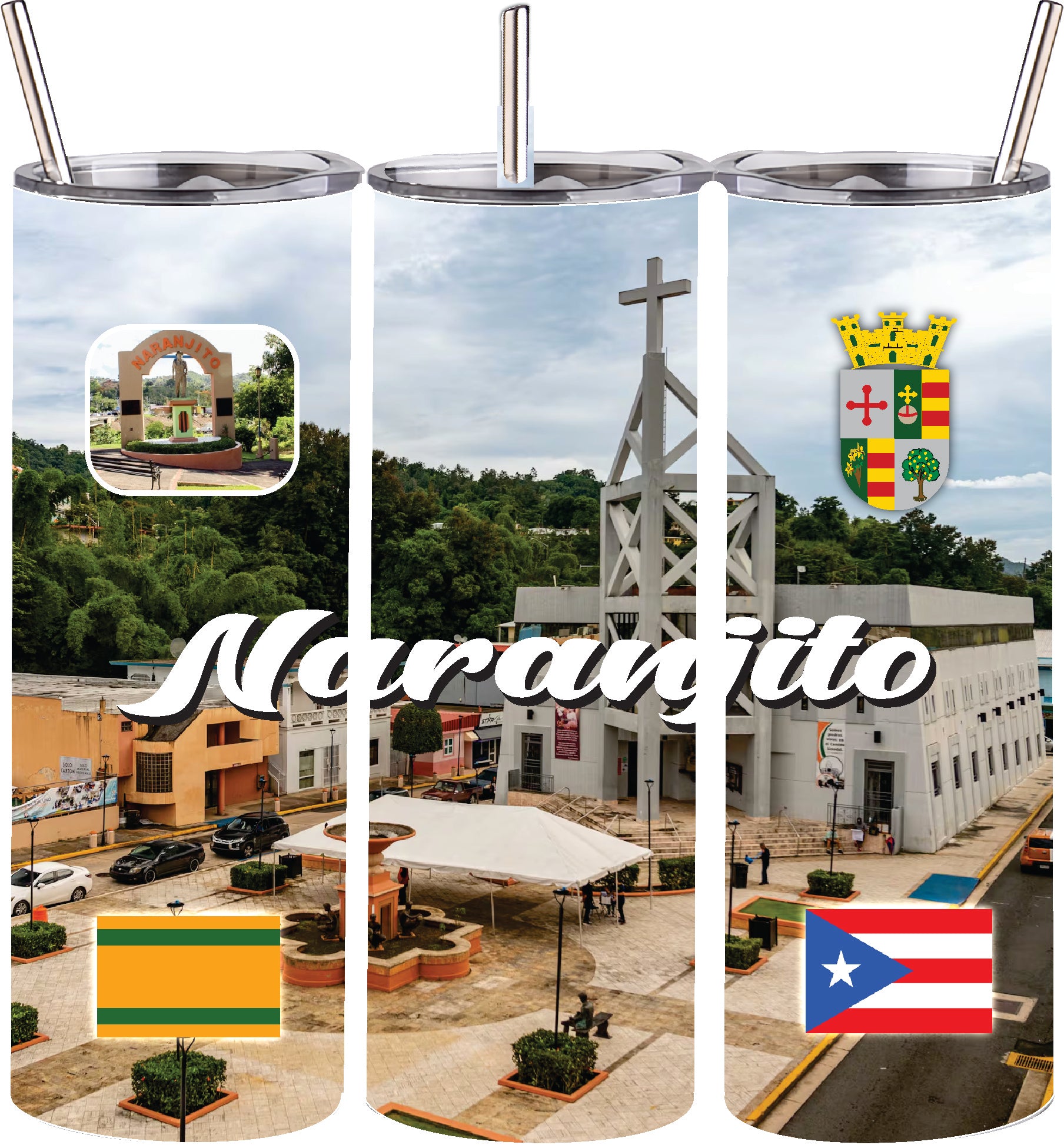 Puerto Rico and 78 Towns Tumbler 20oz Hot and Cold