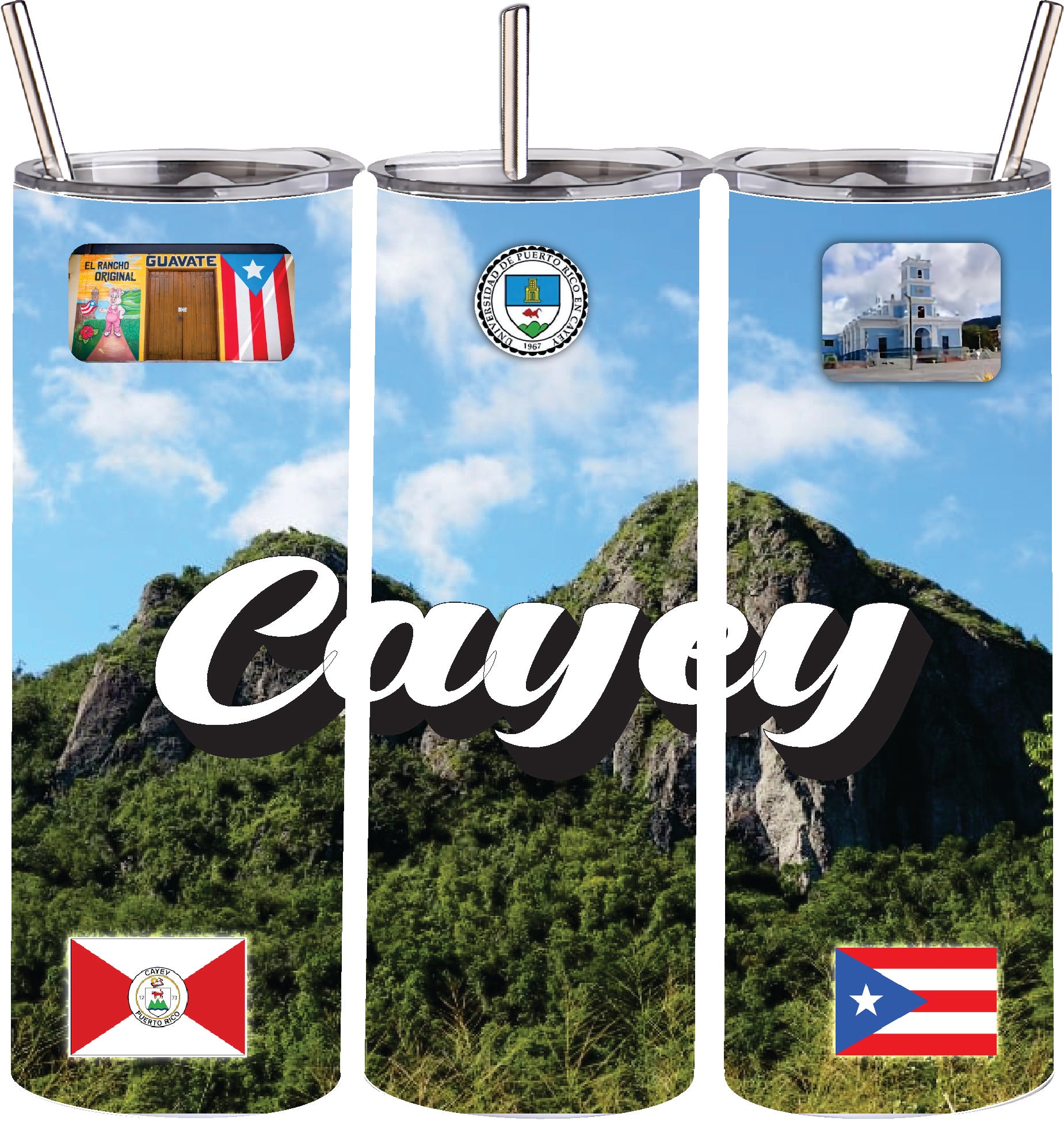 Puerto Rico and 78 Towns Tumbler 20oz Hot and Cold