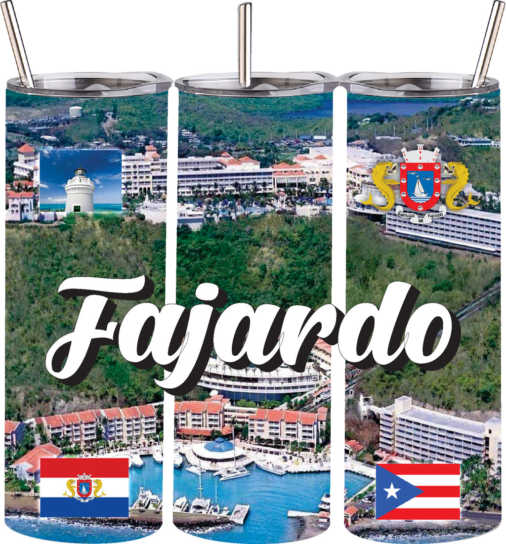 Puerto Rico and 78 Towns Tumbler 20oz Hot and Cold