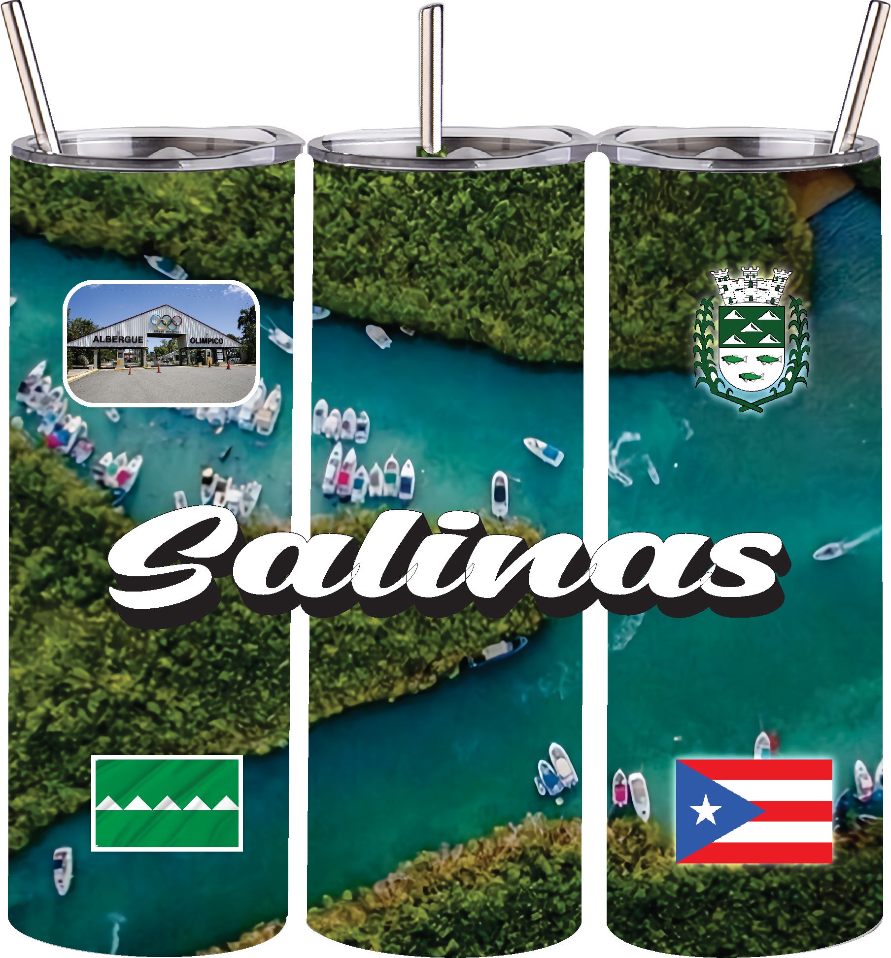 Puerto Rico and 78 Towns Tumbler 20oz Hot and Cold