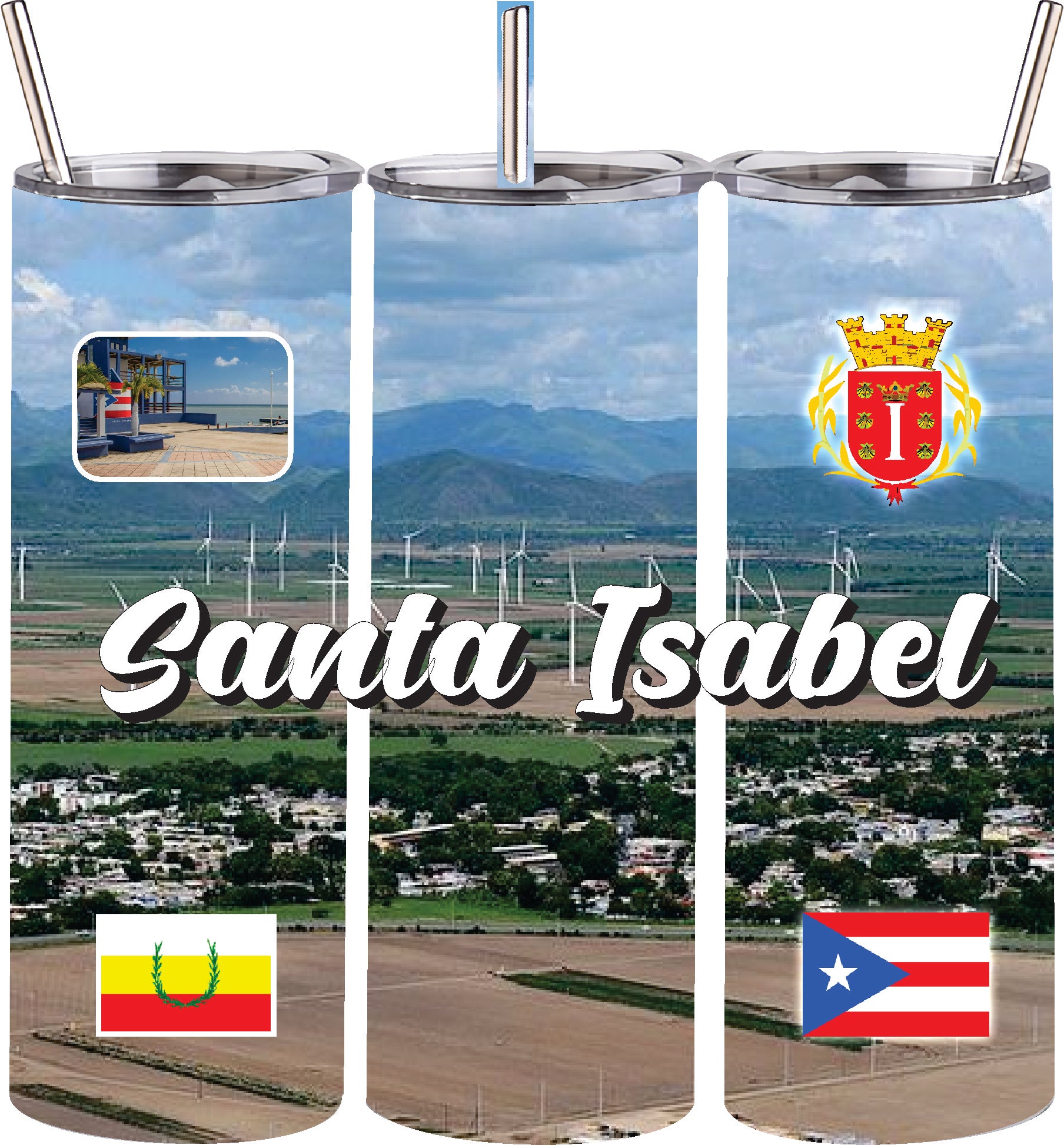 Puerto Rico and 78 Towns Tumbler 20oz Hot and Cold