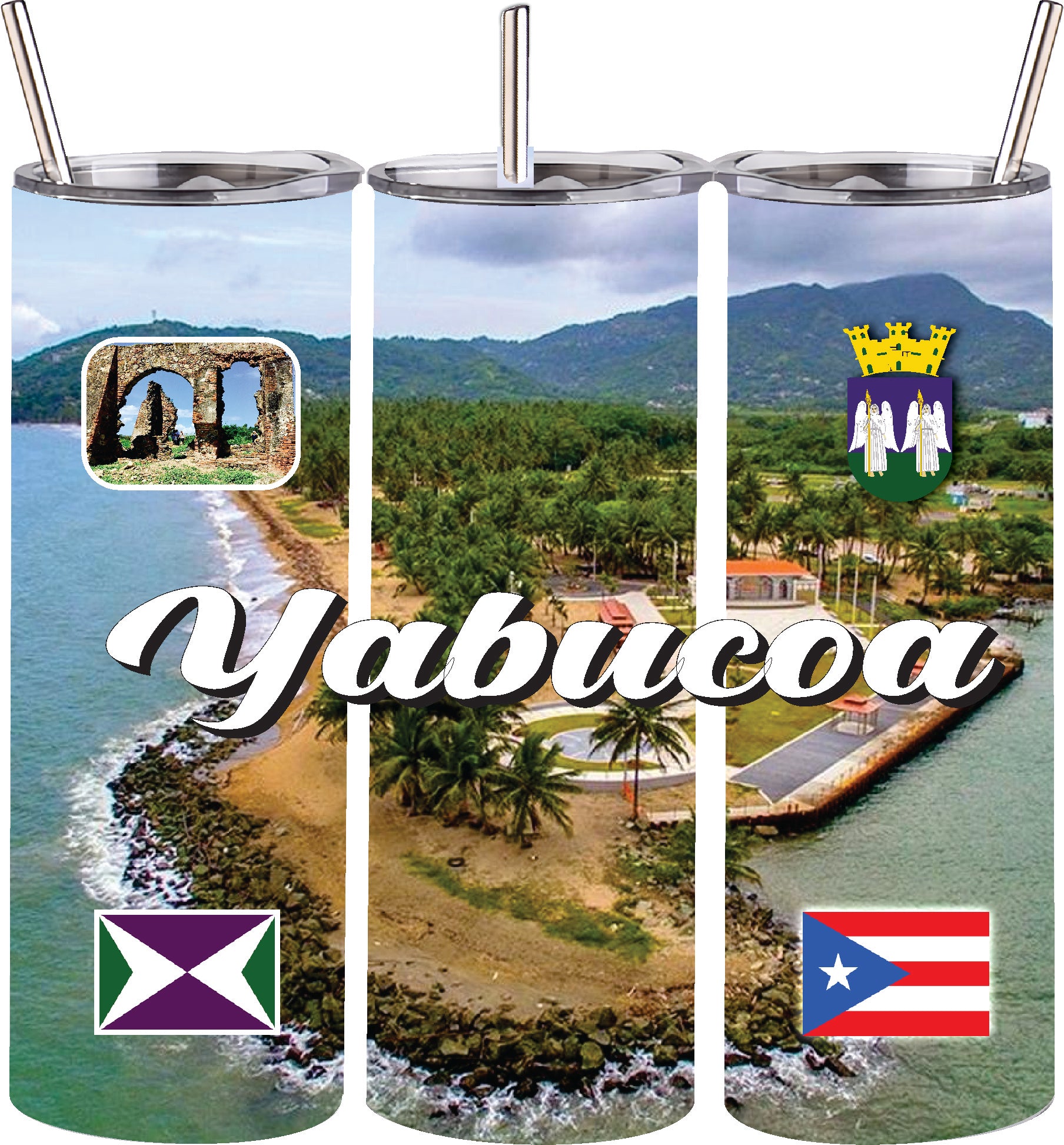 Puerto Rico and 78 Towns Tumbler 20oz Hot and Cold