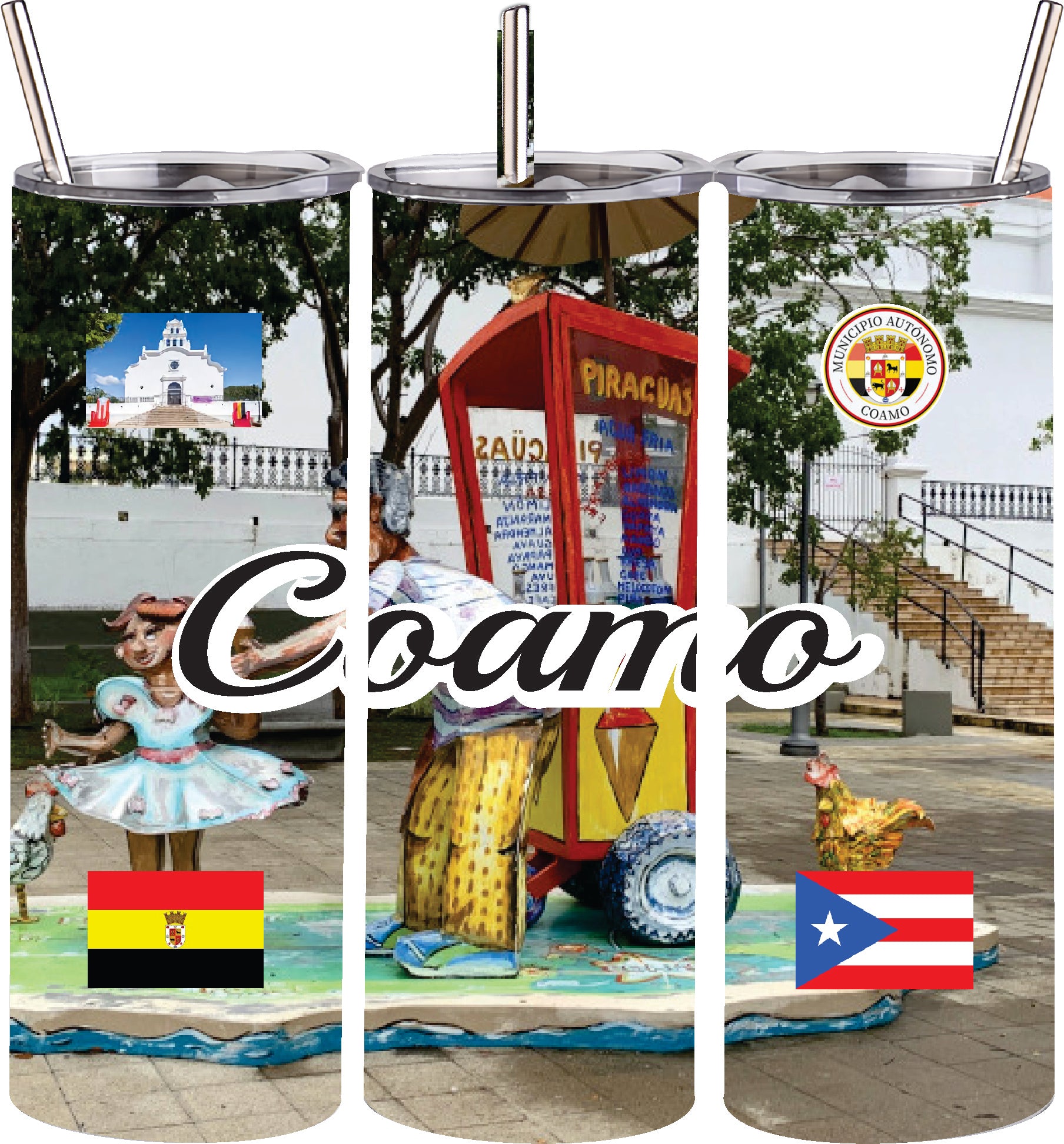 Puerto Rico and 78 Towns Tumbler 20oz Hot and Cold
