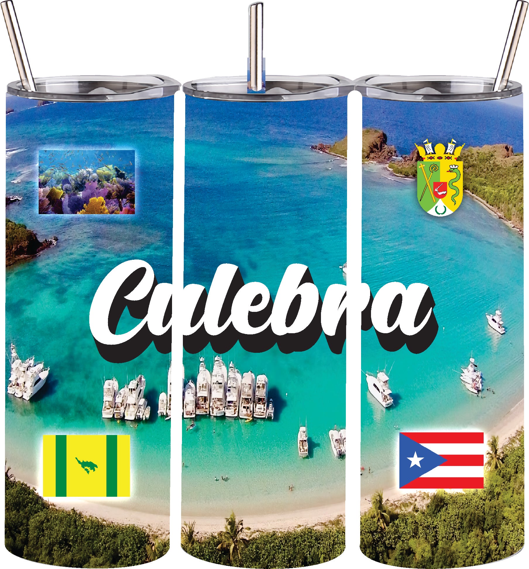 Puerto Rico and 78 Towns Tumbler 20oz Hot and Cold