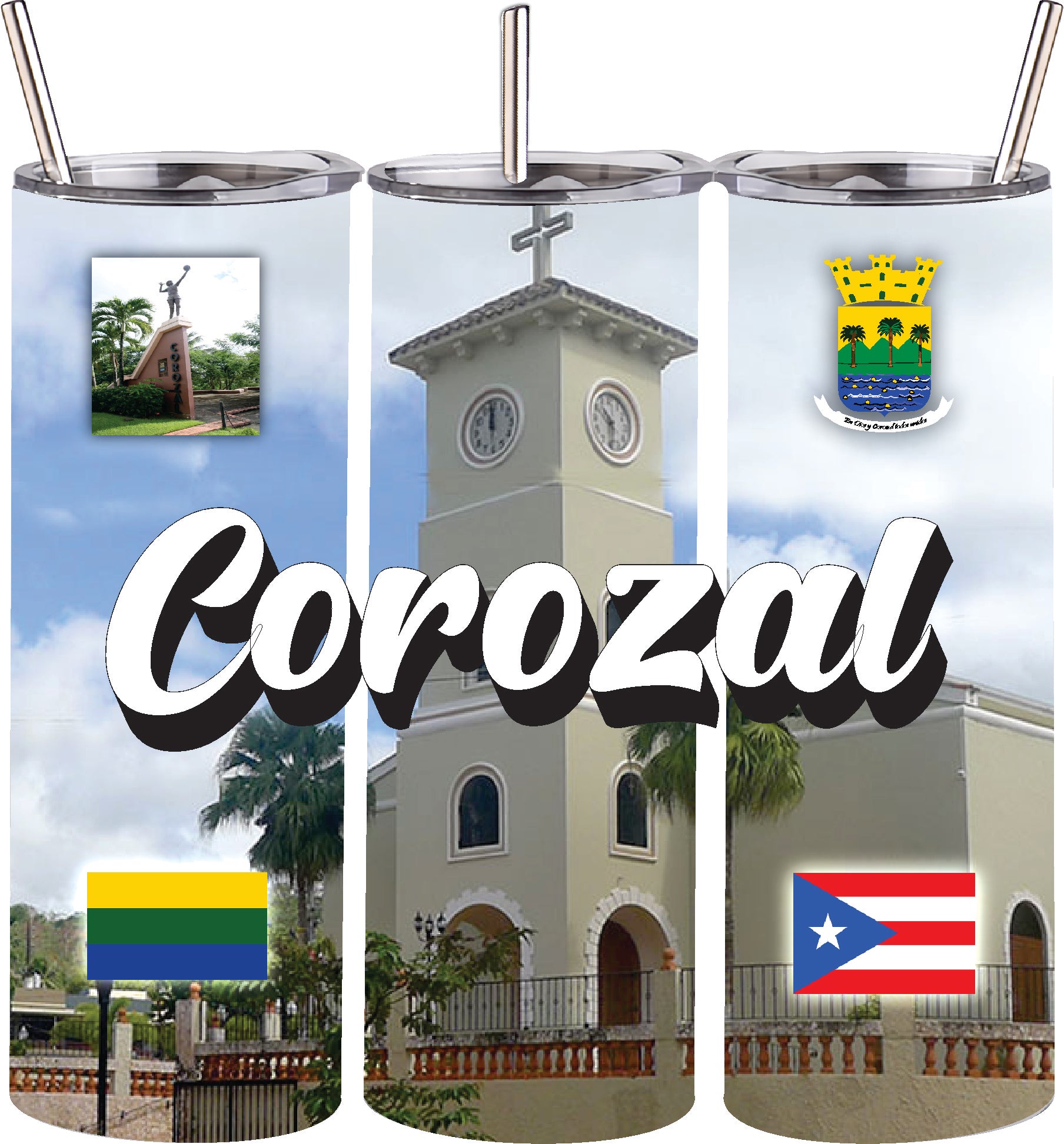 Puerto Rico and 78 Towns Tumbler 20oz Hot and Cold