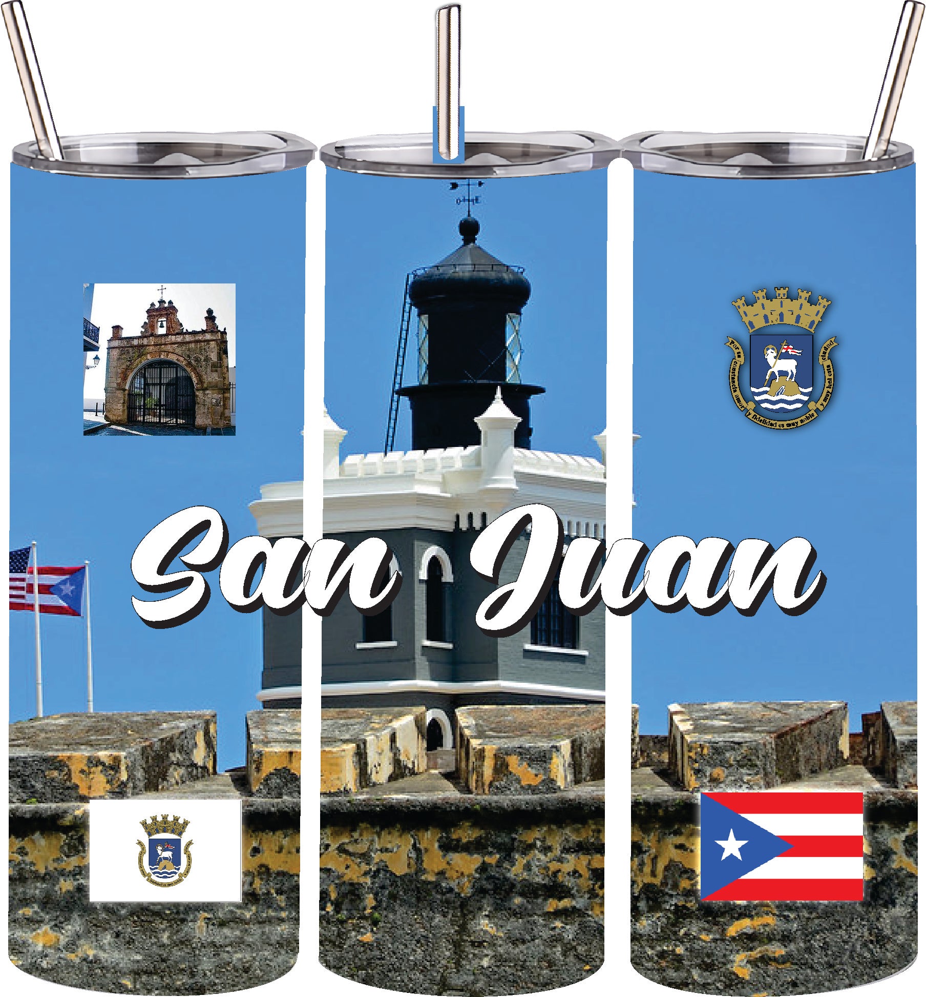 Puerto Rico and 78 Towns Tumbler 20oz Hot and Cold