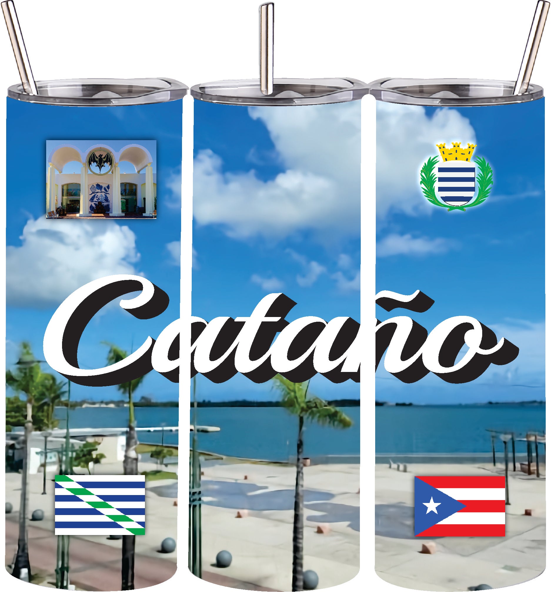 Puerto Rico and 78 Towns Tumbler 20oz Hot and Cold