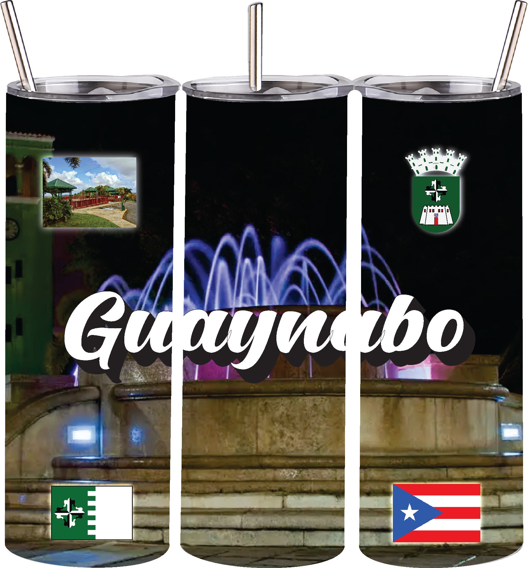 Puerto Rico and 78 Towns Tumbler 20oz Hot and Cold