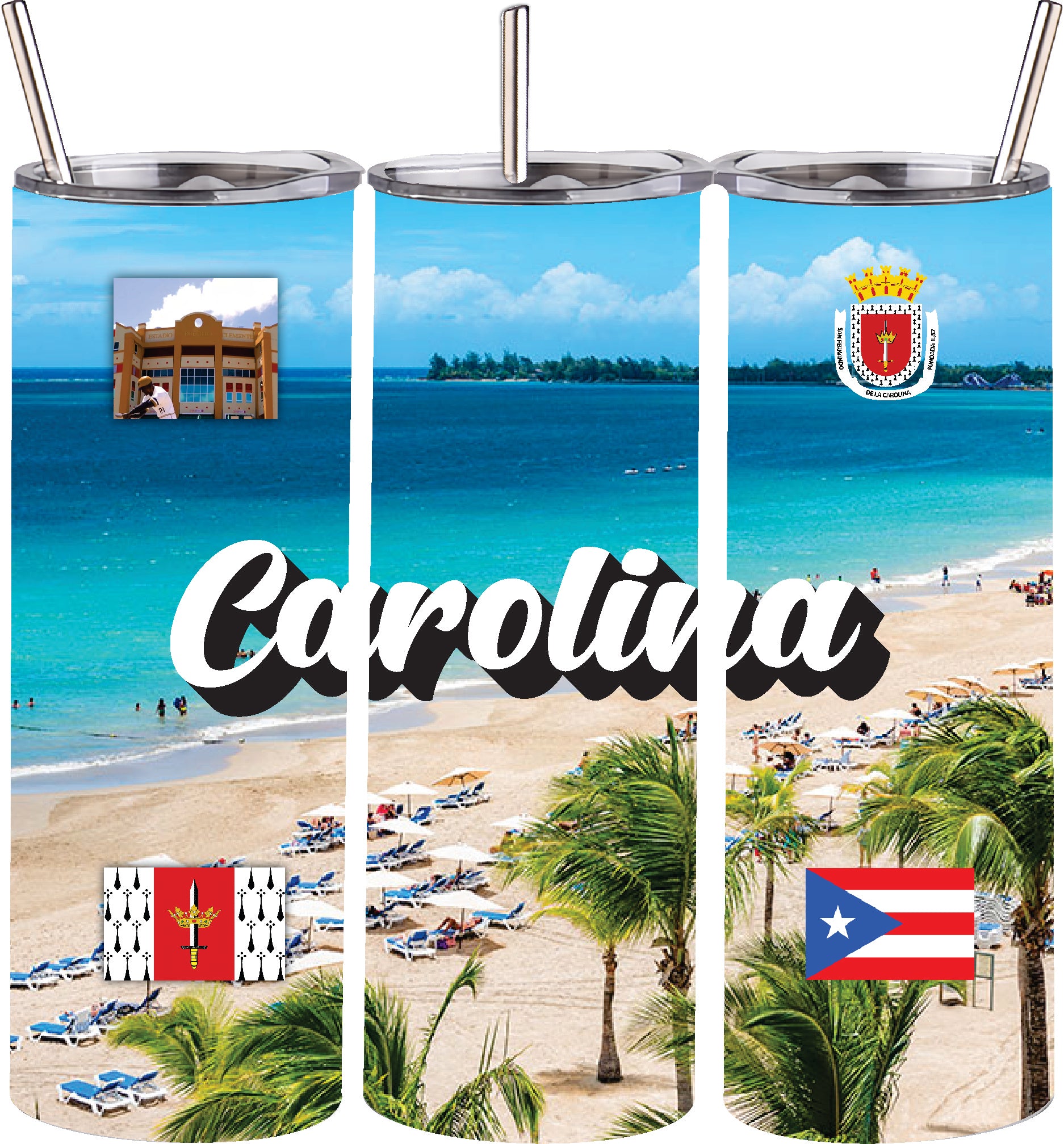 Puerto Rico and 78 Towns Tumbler 20oz Hot and Cold