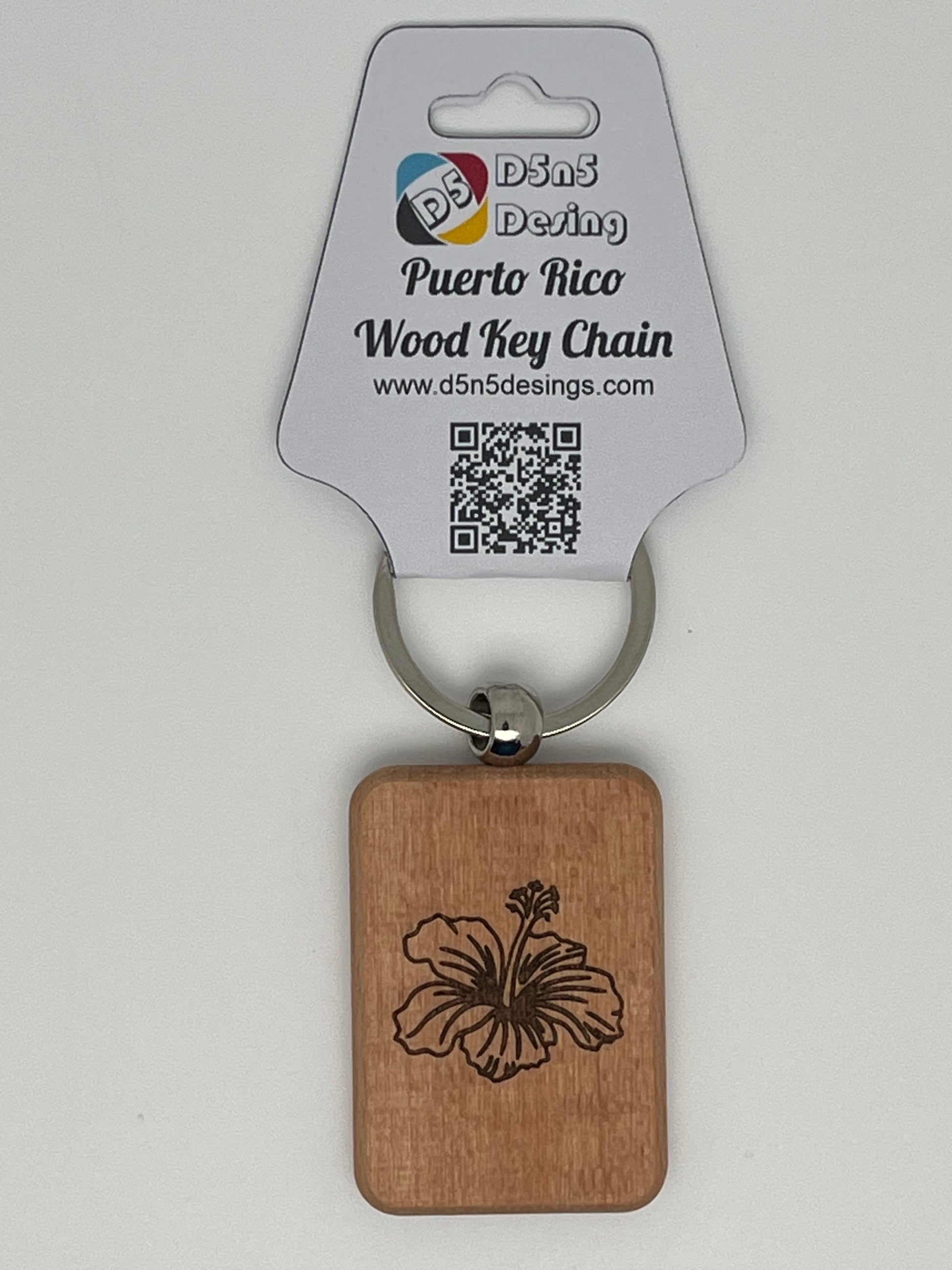 Puerto Rico Souvenirs Wood Key Chain Doble side Engraving