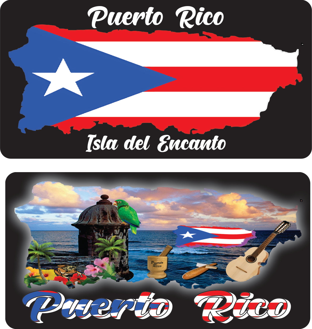 Puerto Rico and 78 Towns License Plate