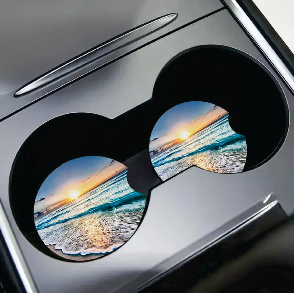 Puerto Rico and 78 Towns 2pc Rubber Car Coaster PRS