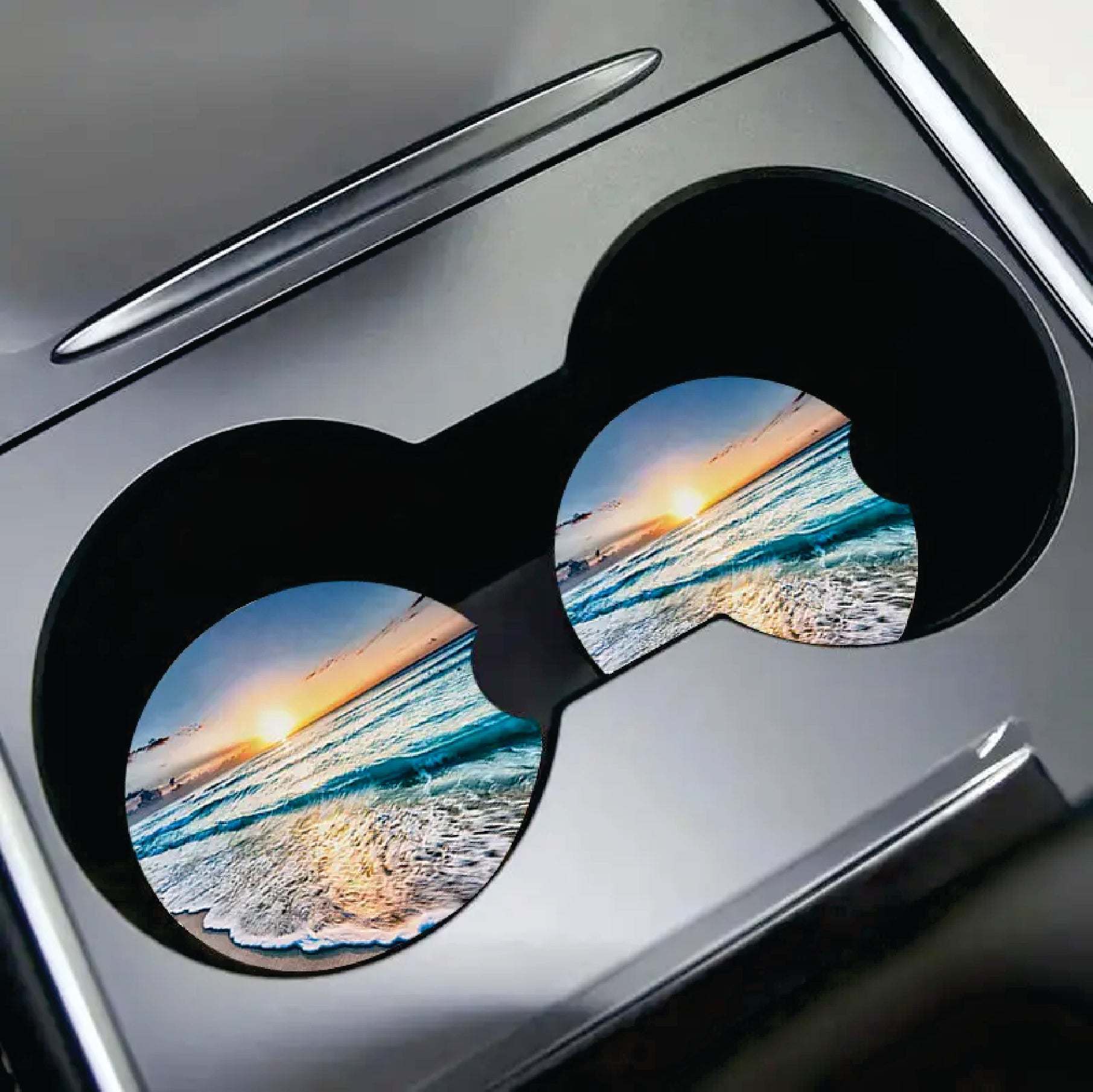 Puerto Rico and 78 Towns 2pc Rubber Car Coaster PRS