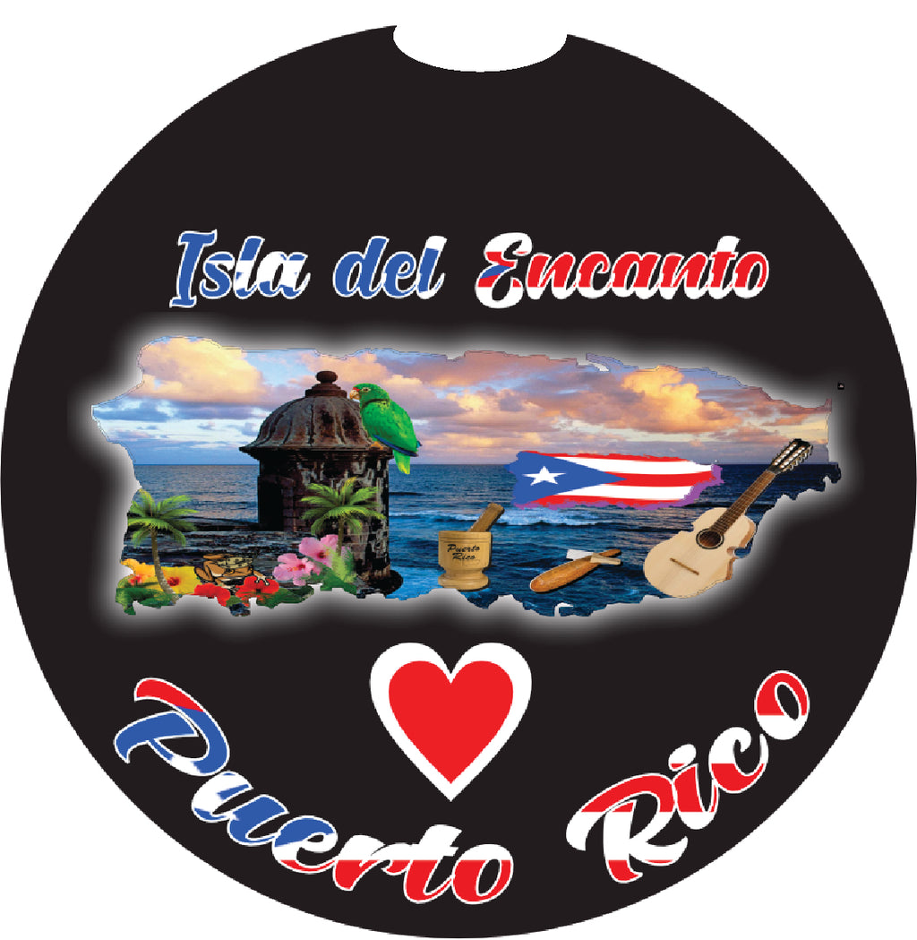 Puerto Rico and 78 Towns 2pc Rubber Car Coaster PRS