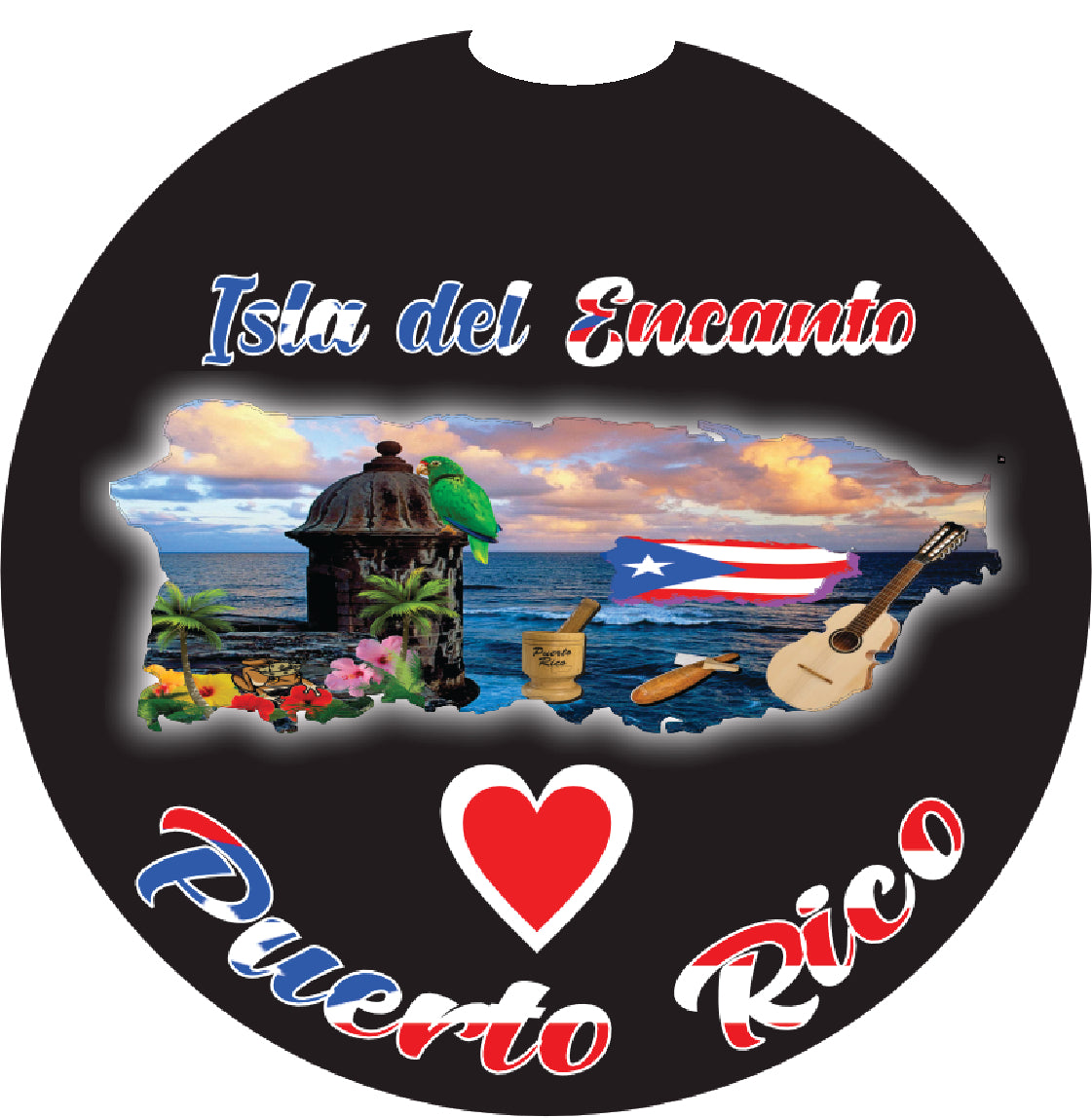 Puerto Rico and 78 Towns 2pc Car Coasters