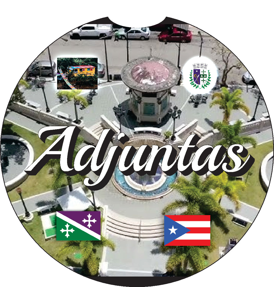 Puerto Rico and 78 Towns 2pc Rubber Car Coaster PRS