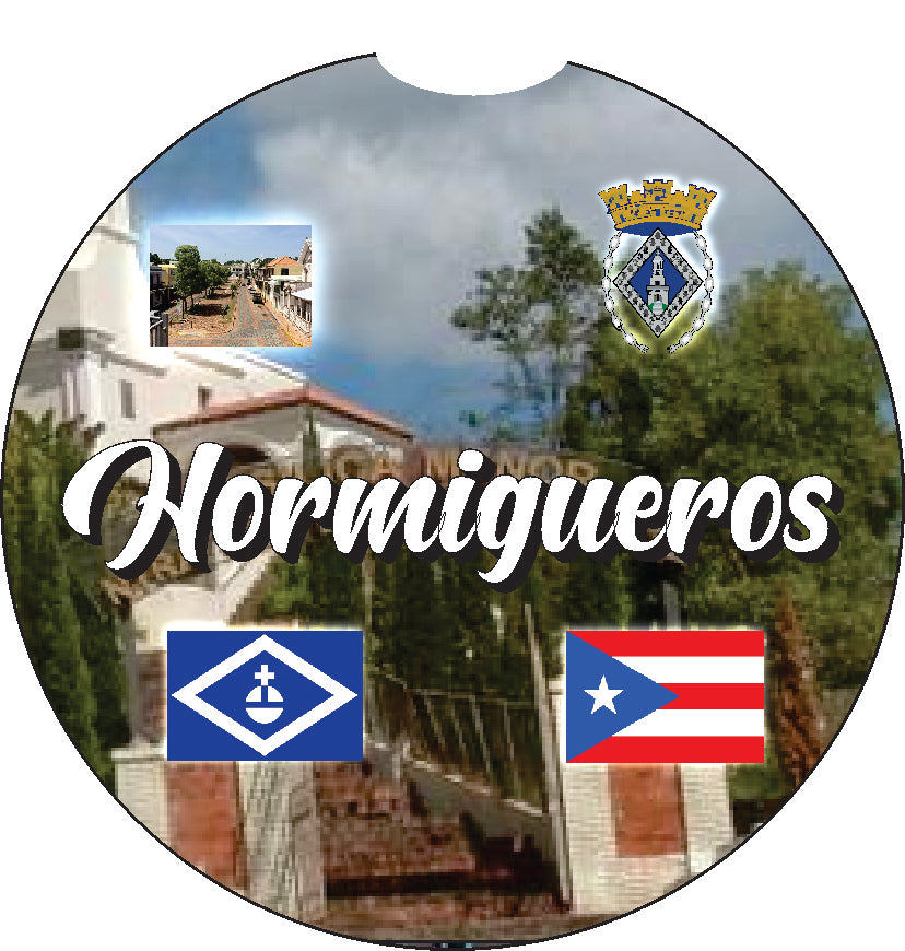 Puerto Rico and 78 Towns 2pc Rubber Car Coaster PRS