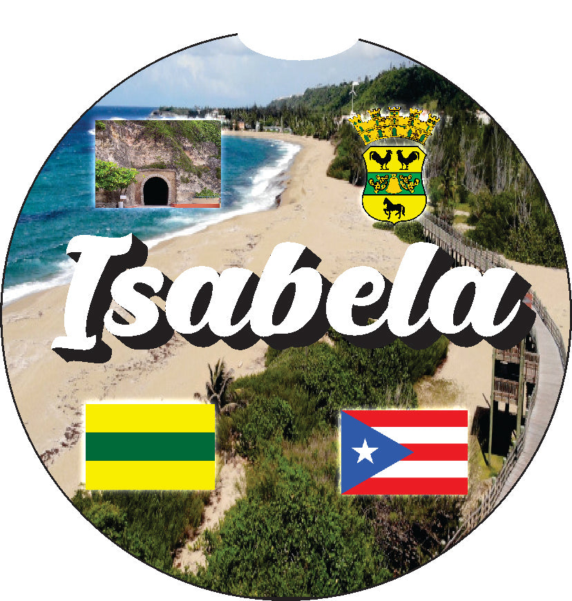 Puerto Rico and 78 Towns 2pc Car Coasters