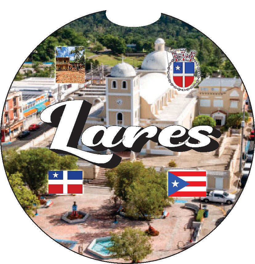 Puerto Rico and 78 Towns 2pc Car Coasters