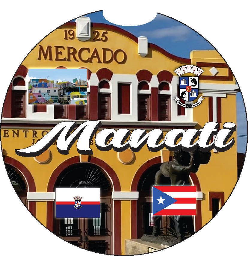 Puerto Rico and 78 Towns 2pc Rubber Car Coaster PRS