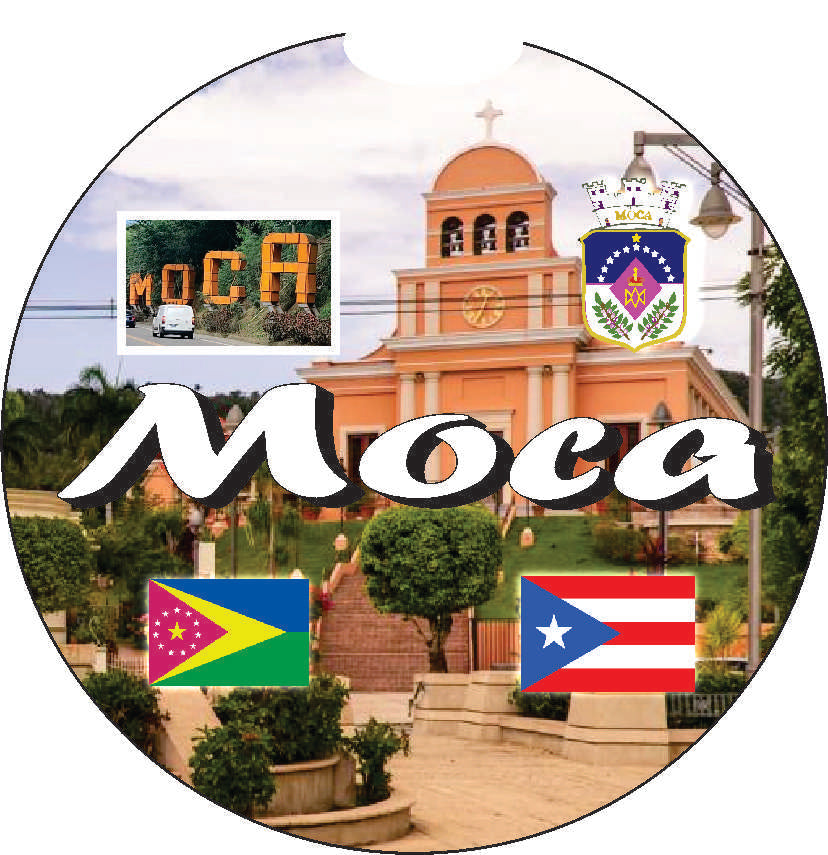 Puerto Rico and 78 Towns 2pc Rubber Car Coaster PRS