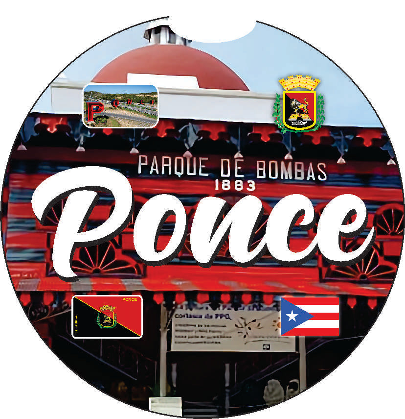 Puerto Rico and 78 Towns 2pc Car Coasters