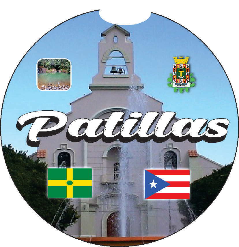 Puerto Rico and 78 Towns 2pc Rubber Car Coaster PRS