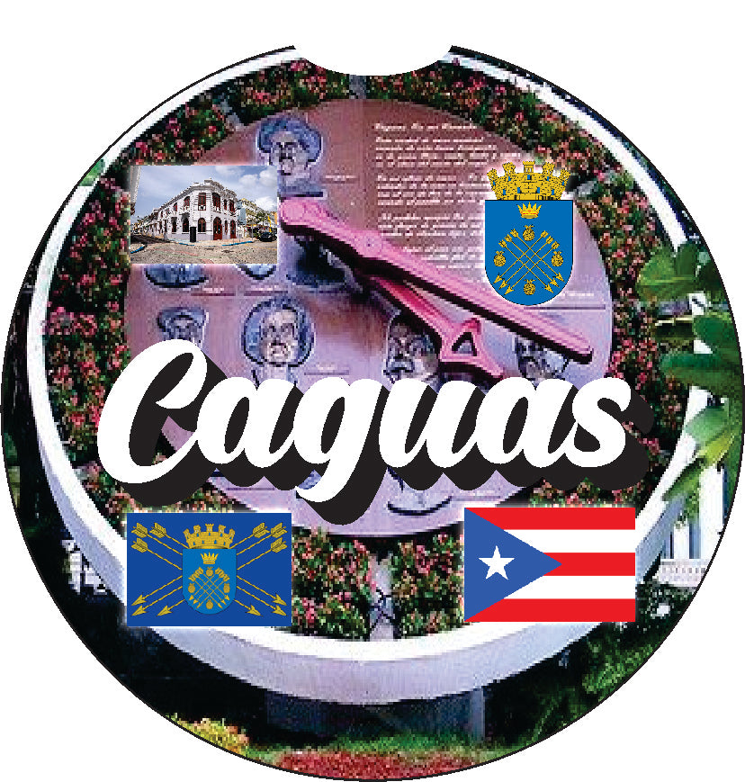 Puerto Rico and 78 Towns 2pc Car Coasters