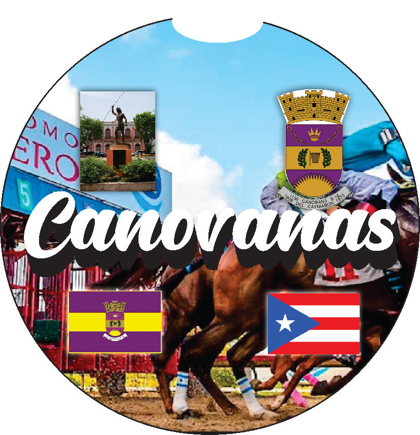 Puerto Rico and 78 Towns 2pc Rubber Car Coaster PRS