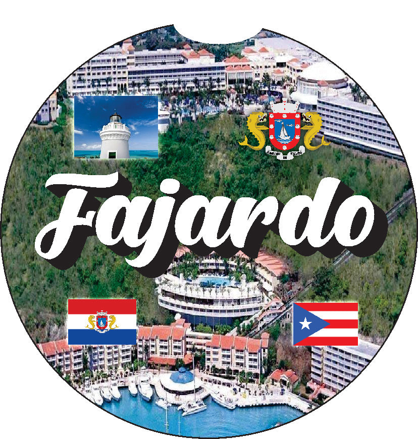 Puerto Rico and 78 Towns 2pc Car Coasters